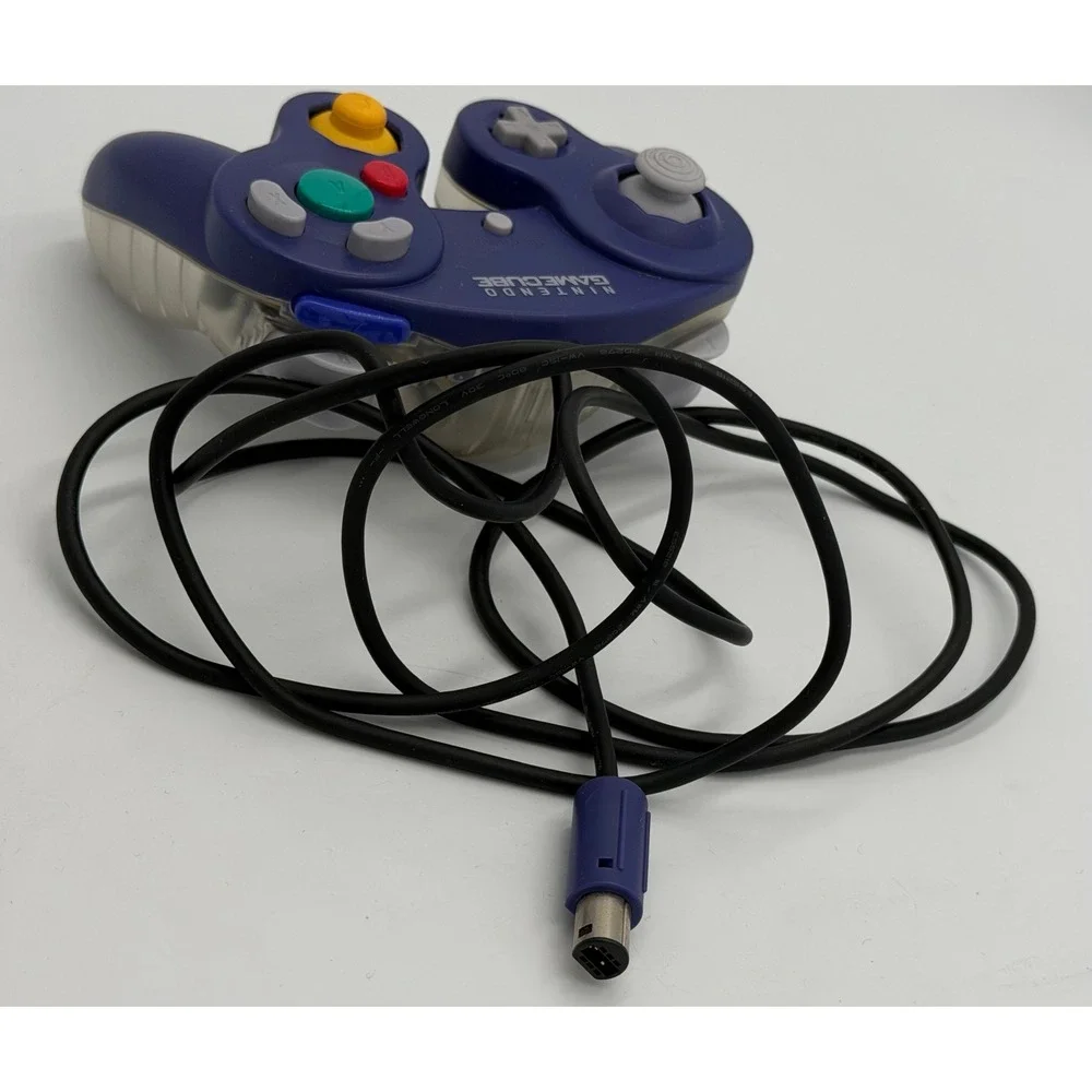 Nintendo‎ GameCube Controller Indigo Clear OEM DOL-003 Purple Translucent Tested